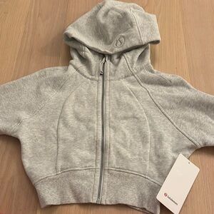 Grey Lululemon full zip cropped hoodie